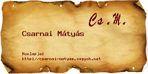 Csarnai Mátyás névjegykártya